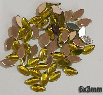500 Pcs Boat Shape Acrylic Rhinestones Flat Back Approx size shown on images