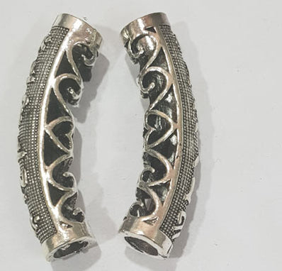 Tibetan Metal Arch Pipe and Pipe beads, make beautiful jewellery Sold By 2 Pcs Pack, Sise: 47x10mm