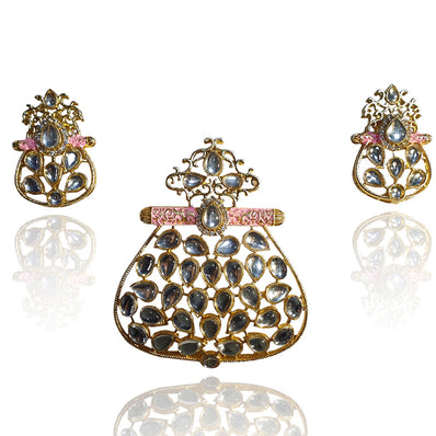 Large Size Kundan Pendant Set high quality Sold Per Set