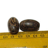 10 Pcs. Pkg.Palm wood beads, Size Scale