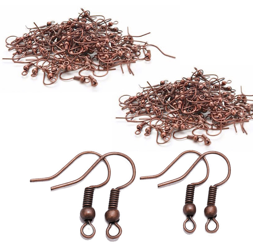 50 Pair Pack'Earring Making Ear Wire Hooks Copper Antiqued Plated