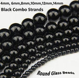 Black Round Opaque Glass Beads