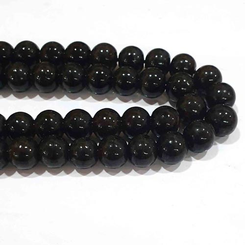 13-14 mm' Black Color Opaque Glass Beads Sold by per line 30-32 Beads