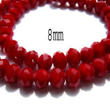 2 Lines Pack Crystal 8mm Size, Rondelle (abacus) shape, Crystal glass beads, Priced Per 2 Strand,