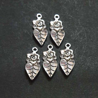 10 Pcs pack approx size 32x13mm Oxidized German Silver Small Charms Beads for Jewelry Maing Necklace Bracelets and Earrings