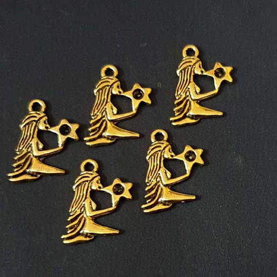10 Pcs Pack in approx size 22x15mm Oxidized Small Pendant Charms for Jewellery Making