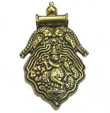 63x35mm, German Silver Temple Pendant, Sold Per Piece.
