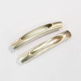 10 Pieces Pack, 32mm Long Metal Arch Pipe Handmade Silver Brushed Beads Jewelry making Findings