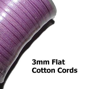 Purple, 3mm Flat Cotton Cords Dori, Sold by 10 meter Pkg.