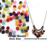 6mm Mixed Velvet Beads, Sold Per 200/Pcs Randomly Mixed