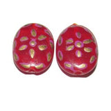 Size  23x17x7mm ,Handmade Ethnic Indian trade hand brushed painted beads. fast beads, Sold by Per pair