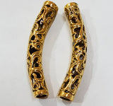 Tibetan Metal Arch Pipe and Pipe beads, make beautiful jewellery Sold By 2 Pcs Pack, Sise: 47x7mm