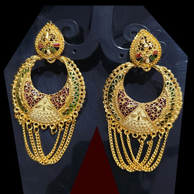 Base Metal Silver Oxidized Fashion Large Size Jewelry Earring Sold Per Pair Pack, Size about 70mm Long