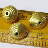 10 Pcs Pkg. Brass Material Brass plated Hollow Metal Beads, Size 12X15