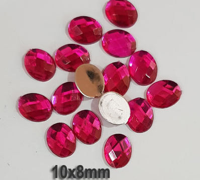 500 Pcs Oval Shape Acrylic Stone, size mentioned on image