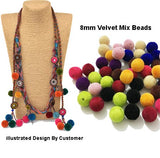 8mm Mixed Velvet Beads, Sold Per 200/Pcs Randomly Mixed