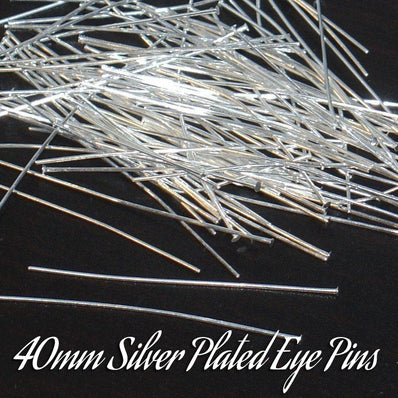 50 GRAMS PKG. SILVER PLATED 40MM SIZE HEAD PIN FOR JEWELRY MAKING
