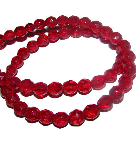 6mm Crystal Glass beads, priced per strand  strand length 16 inches