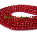 Roundel 6mm Size,Roundelle (abacus) shape, Crystal glass beads, Priced Per Strand, Opaque Red