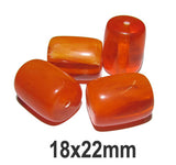 10 Pcs Pack Size about 18x22mm,Tube, Resin Beads, Amber Color,