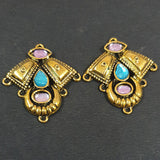 23mm, Antique Hoop Chandbali Earrings This beautiful pair of chandbalis with delicate filigree work enameled  stones
