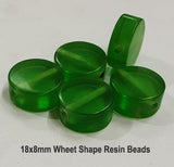 10 Pcs Pack Size about 18x8mm Wheel Shape Resin Beads Limited Quantity