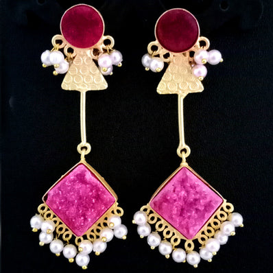 Druzzy''EXCLUSIVE''50-65 mm Hand Crafted Kundan Earrings Sold by per Pair pack
