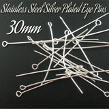 50 Grams Pack, Approx 000~000 Pcs in a Pack 30mm Size Stainless steel eye pin (Loop pin) in 23 Gauge wire for