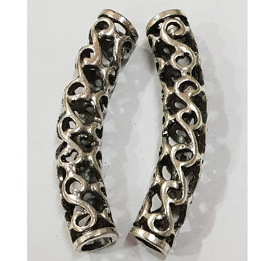 Tibetan Metal Arch Pipe and Pipe beads, make beautiful jewellery Sold By 2 Pcs Pack, Sise: 50x9mm
