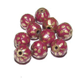 Size  10mm ,Handmade Ethnic Indian trade hand brushed painted beads. fast beads, Sold by 10 Pcs./Pkg.