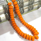 Graduation Orange Tribal Glass Beads, 40 Beads in a Line, 3 Sizes beads as 8x12mm, 8x14mm, 9x18mm, Hole size about 3mm