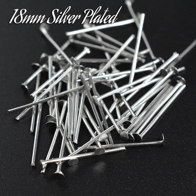 500Pcs Flat Head Pins for Jewelry Making 18mm Stainless Steel 22 Gauge  Silver