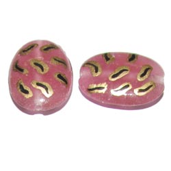 Size 22x17x7mm ,Handmade Ethnic Indian trade hand brushed painted beads. fast beads, Sold by Per pair