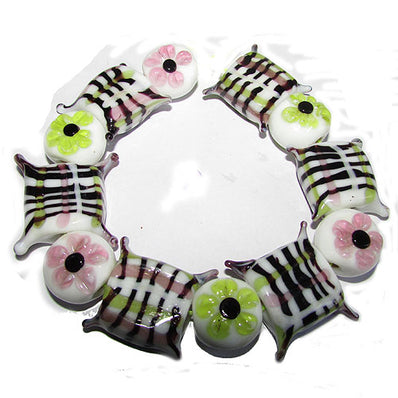 Handmade Lampworked Bead Set Sold Per set, Size about 12-16mm length 14~ 18 Centimeter