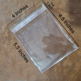 100 Pcs Pkg. 4x.5.5  Inches' Self Lock Transparent Poly Bag