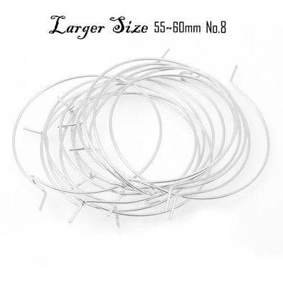 20 Pairs (40pcs) Hoops Silver earring making raw materials findings extra large size