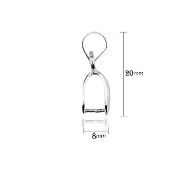 5 Pieces Pack' Pinch bail Silver Jewelry making findings