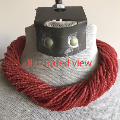 200 Grams Pkg. Vintage Red Coral Colored Seed Bead Loose/String Moroccan Beads Berber Tribe Ethnic beads Size 3~4mm