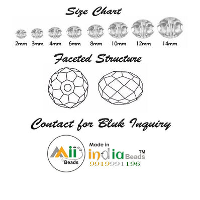 Roundel Crystal 6mm Size,Roundelle (abacus) shape, Crystal glass beads, Priced Per Strand, Metallic Silver