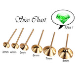 50pcs/pack Gold Plated Blank Post 4mm Earring Studs Base  Pins Jewelry Findings Ear Back