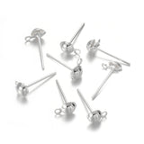 5mm 10 Pairs Pack Silver earring ball post post stud tops