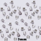 200 Pcs Pack Rhodium Plated ribbed crimp bead findings for jewellery making
