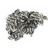 200pcs Tips (Crimps) cords, Nickel Plated Crimp End Fastener Clip, Cord Tip, Size Fit for half and 1.5mm to 2mmcords