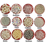 Combo Pack 12 Designs White Tone Beads in Box Packing