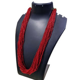 Red Glass seed beads necklace